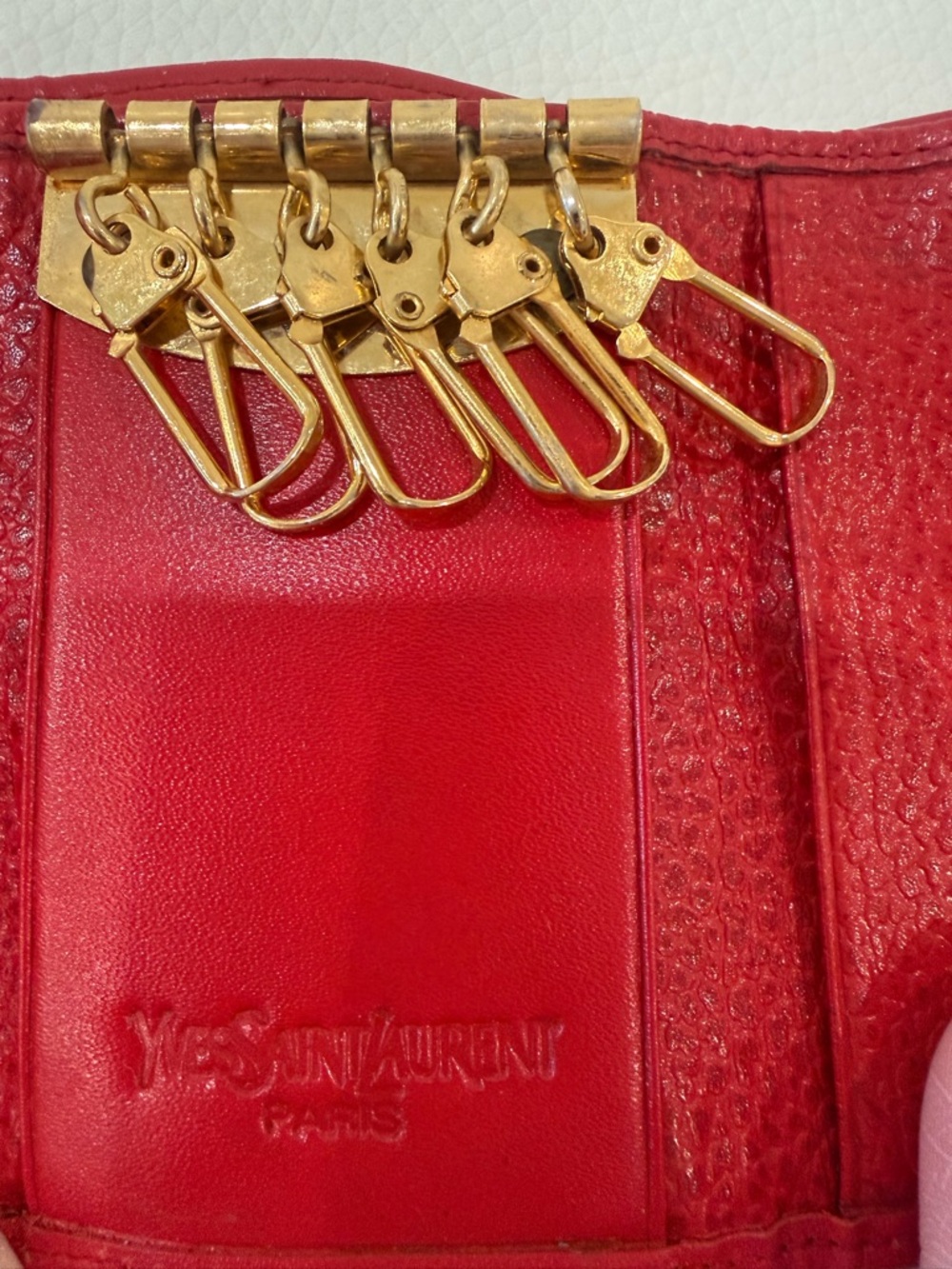 Vintage YSL Yves Saint Laurent Red Slim Wallet - Picture 5 of 10
